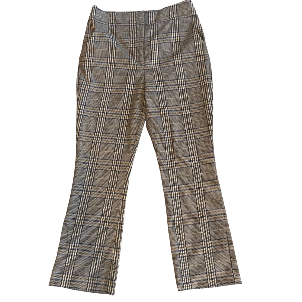Veronica Beard Brown Tani Plaid Pant Flare Trouser USA Check Office Women Size 4